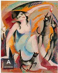 Alice Bailly / Femme Au Chat, Ca. 1912