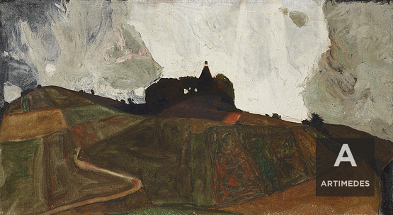 Egon Schiele / Gewitterberg (Kapelle Auf Dem Kreuzberg Bei Krumau) - Front