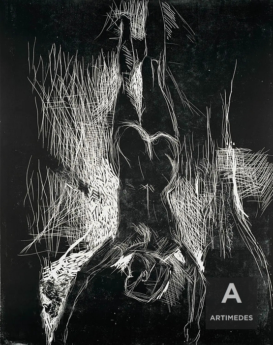Georg Baselitz / Weiblicher Rückanakt - Front