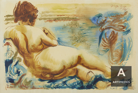 Georges Grosz / Female Nude, Cape Cod - Front